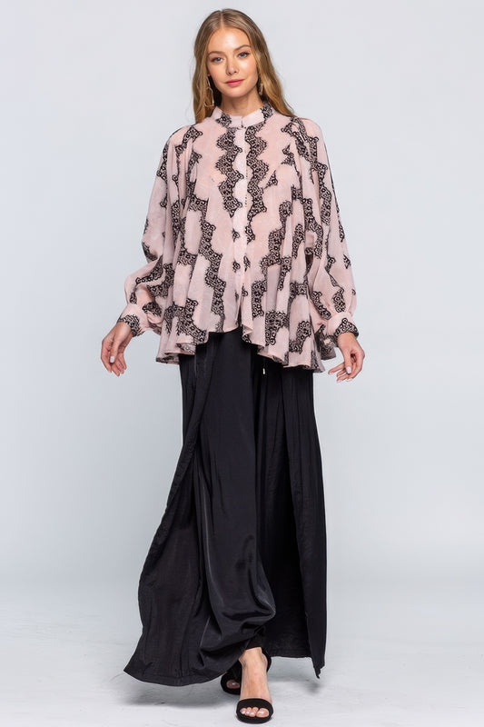 Sale - See Through Lace Shirt with Beautiful Detail – On Sale Now