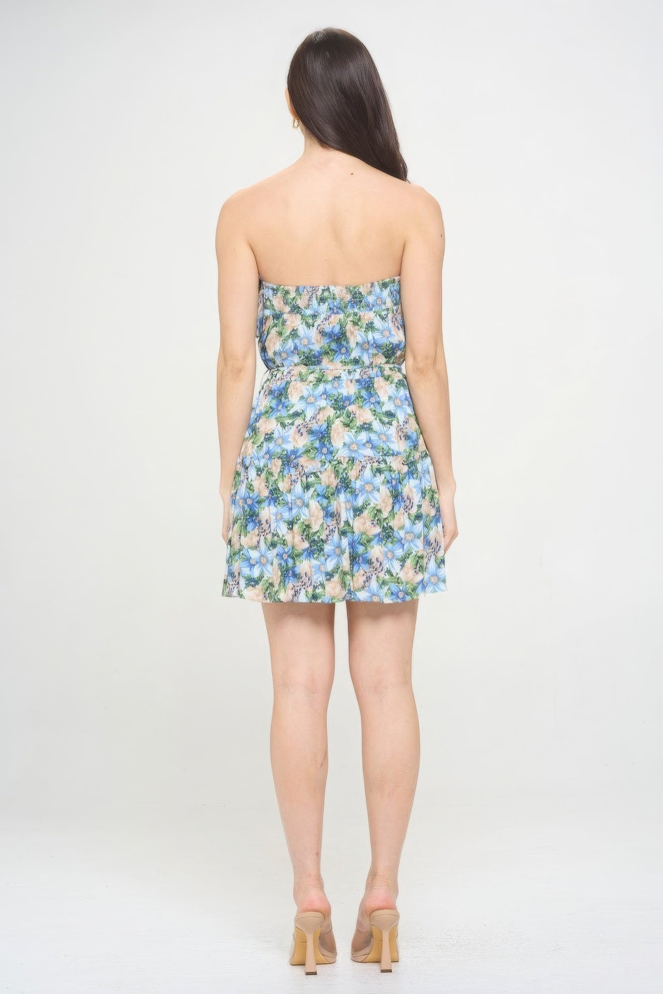 Berry Flower Ruffle Tube Top Mini Dress-Product Type | Naughty Smile Fashion