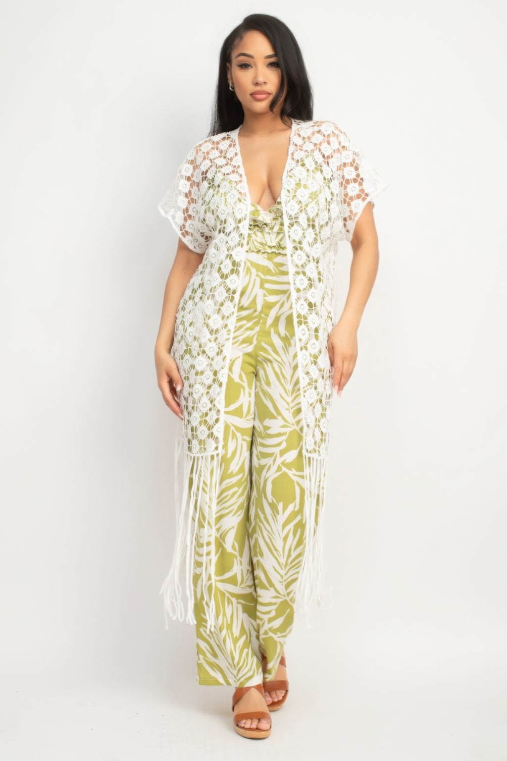 Crocheted Open-front Fringe Kimono-Product Type | Naughty Smile Fashion