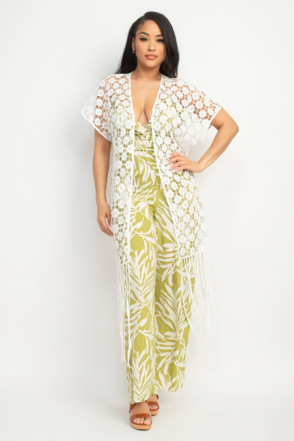 Crocheted Open-front Fringe Kimono-Product Type | Naughty Smile Fashion