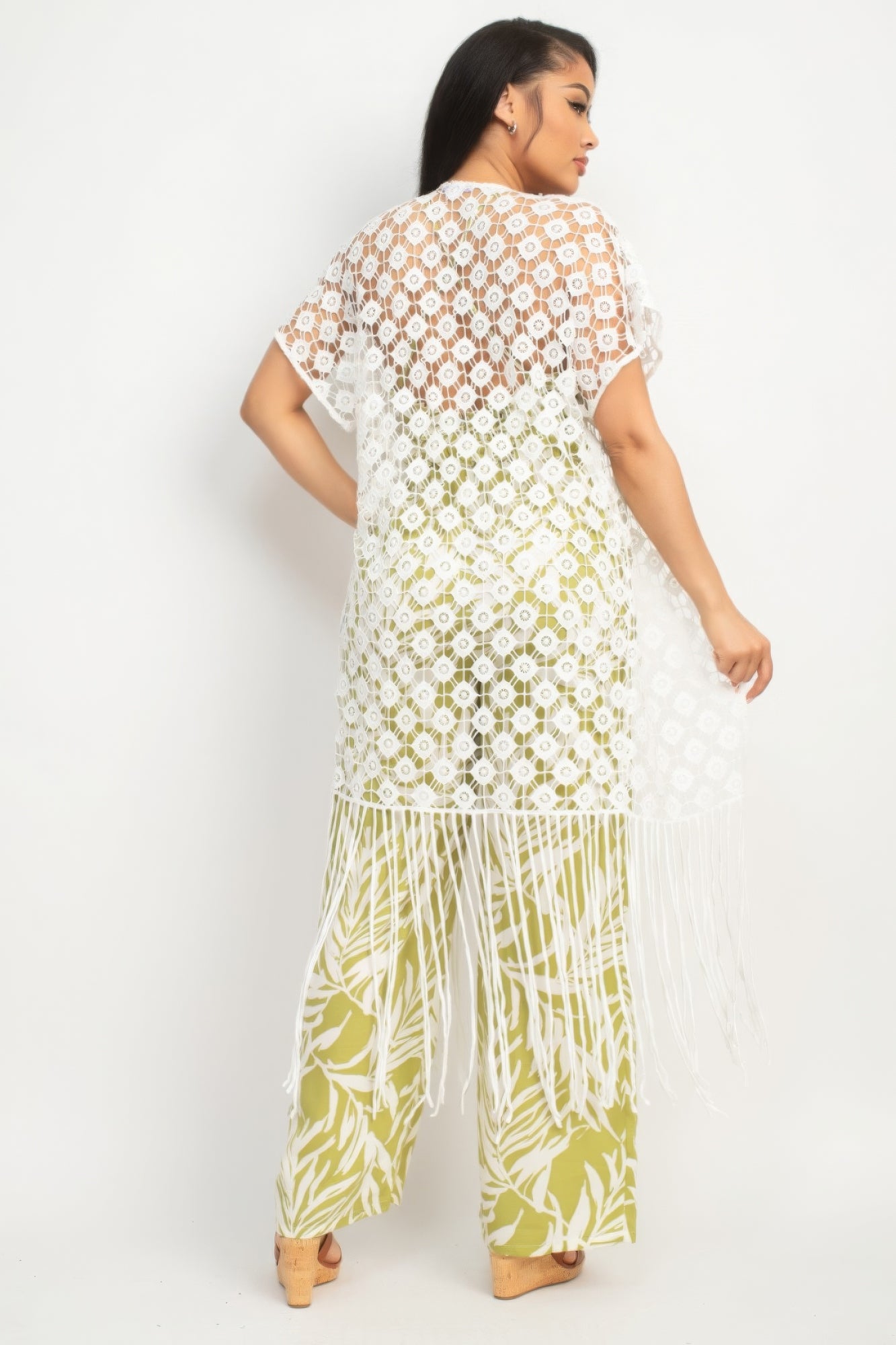 Crocheted Open-front Fringe Kimono-Product Type | Naughty Smile Fashion