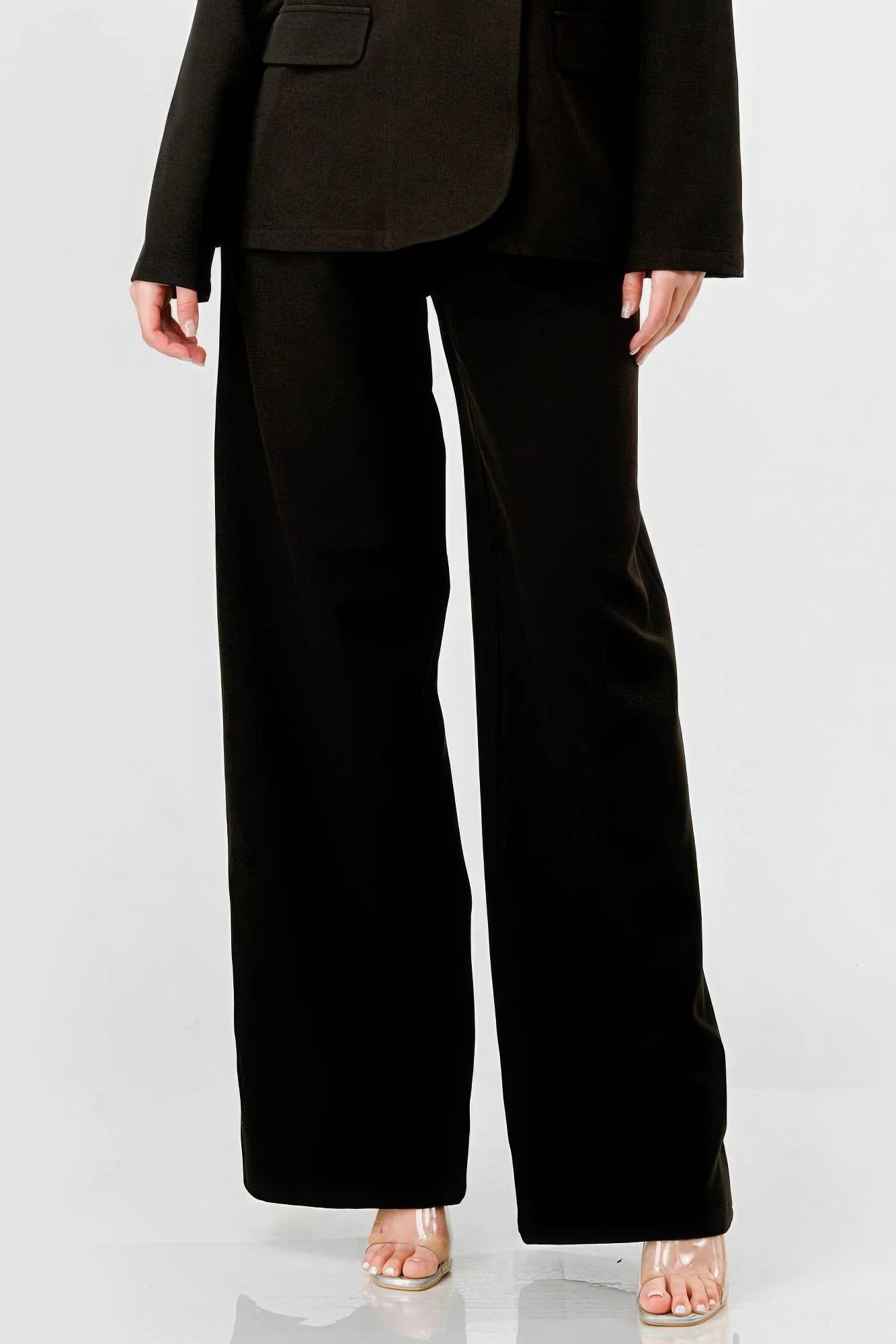 Luxe Stretch Woven Loose Fit Blazer And Wide Legs Pants Semi Formal Set-Product Type | Naughty Smile Fashion
