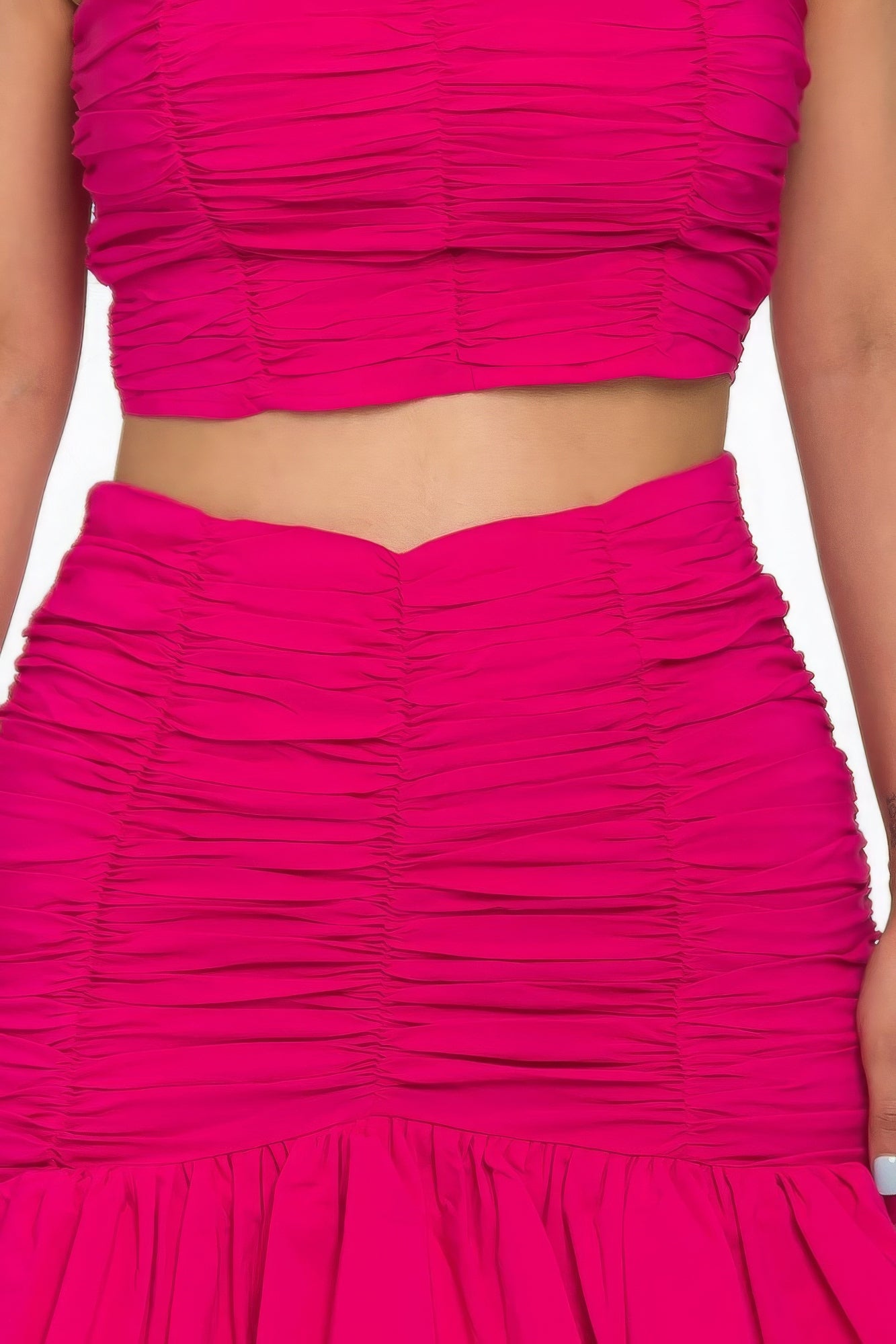Ruffle Ruched Mini Skirt Set-Product Type | Naughty Smile Fashion