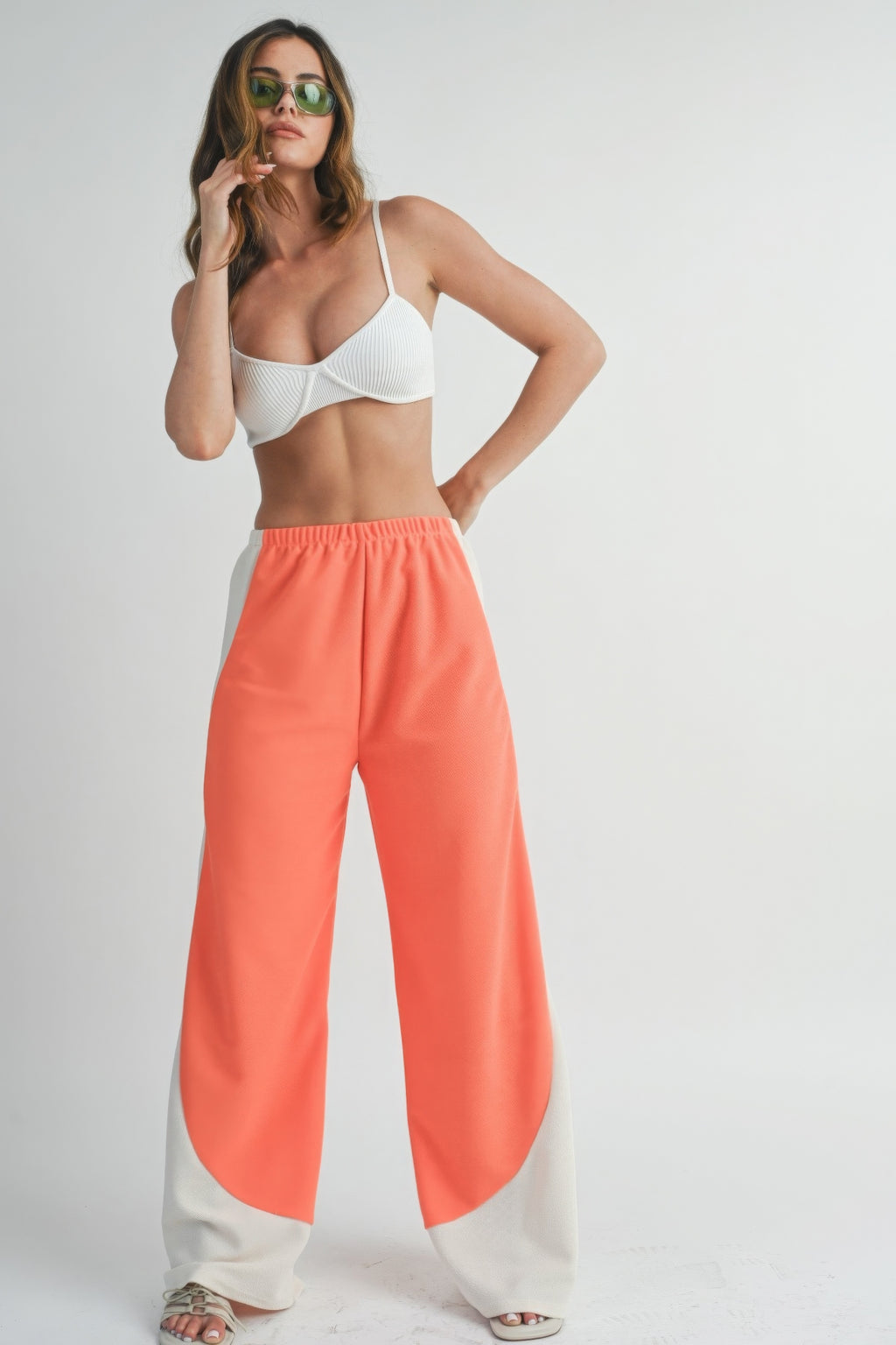 Two Toned Wide Leg Pants-Product Type | Naughty Smile Fashion