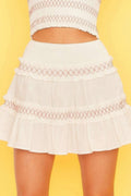 Waist Smocking Ruffle And Shirring Mini Skirt-Product Type | Naughty Smile Fashion