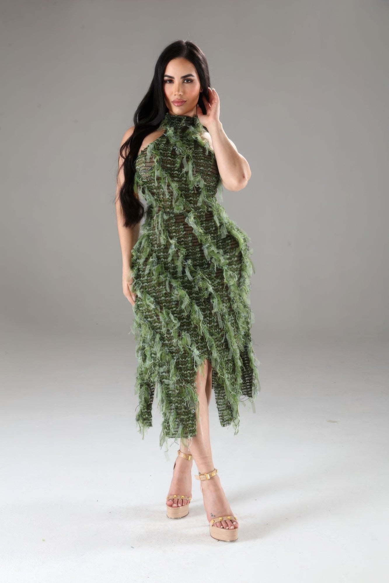 Halter Ruffled Dress-Product Type | Naughty Smile Fashion