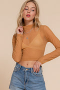 Long Sleeve Mock Neck Mesh Top-Product Type | Naughty Smile Fashion