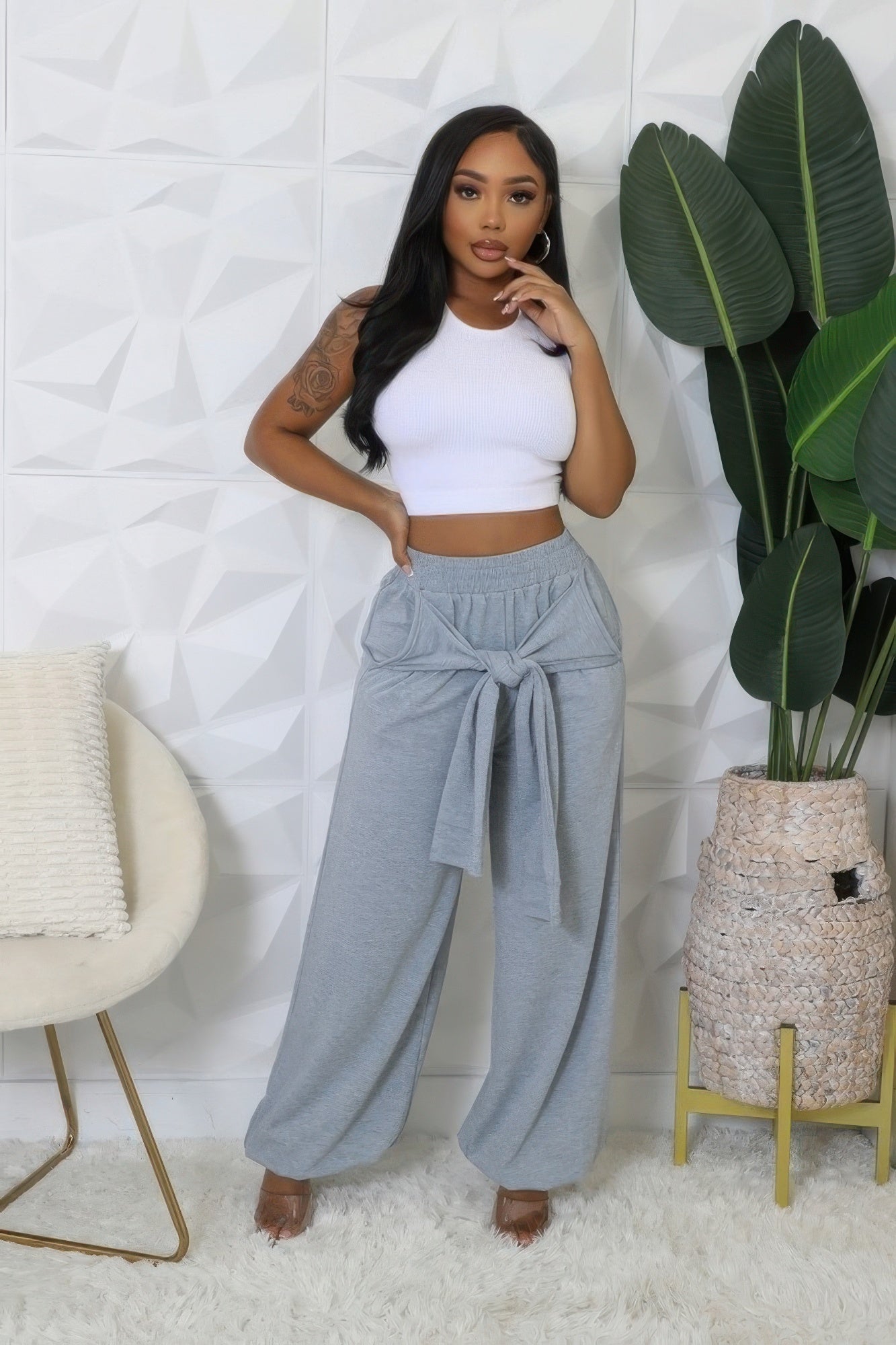 High-waisted Stretch Pants-Product Type | Naughty Smile Fashion