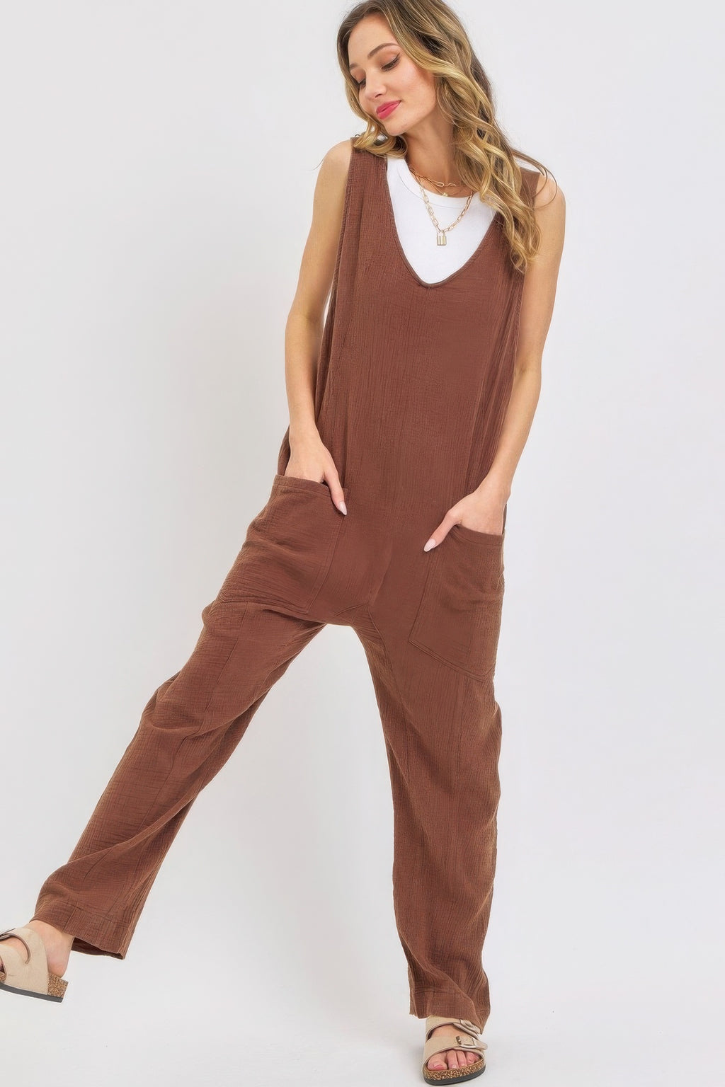 Mineral Washed Summer Jumpsuit-Product Type | Naughty Smile Fashion