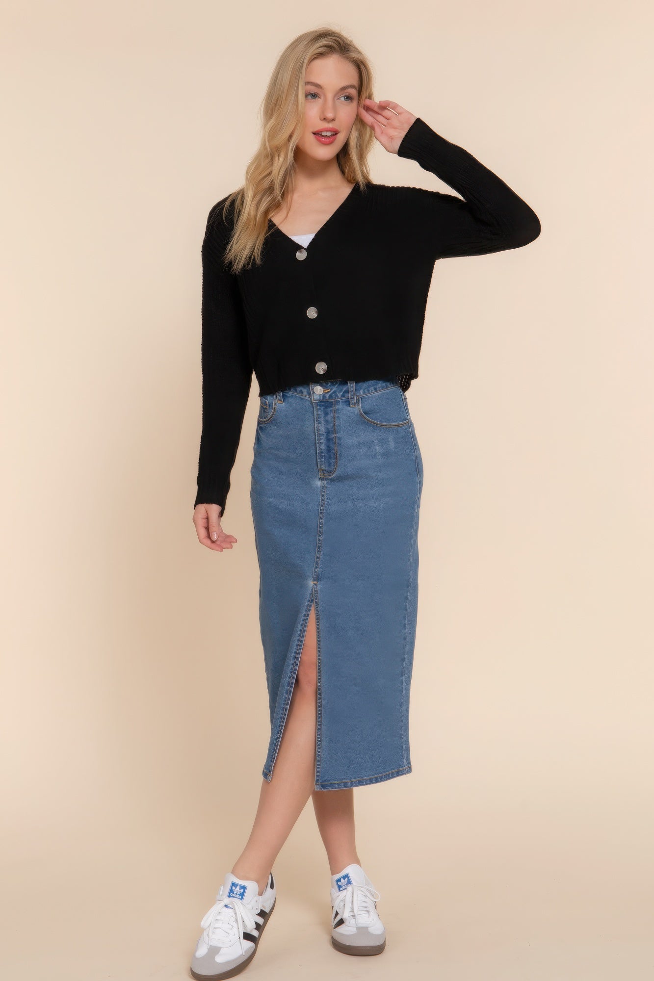 Long slv v-neck sweater cardigan-Product Type | Naughty Smile Fashion
