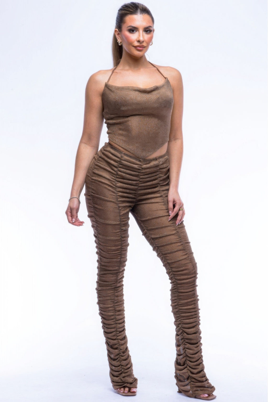 Halter Top Ruched Pants Set-Product Type | Naughty Smile Fashion