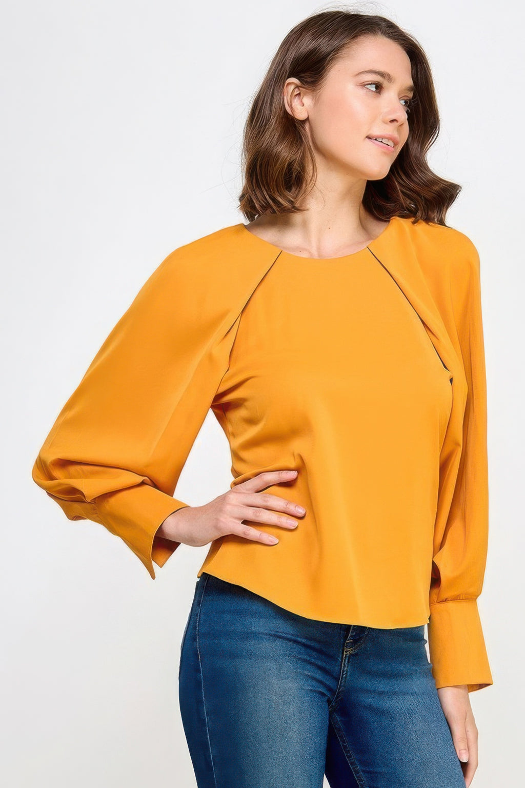 Raglan Long Sleeve Top With Back Neck Tie-Product Type | Naughty Smile Fashion