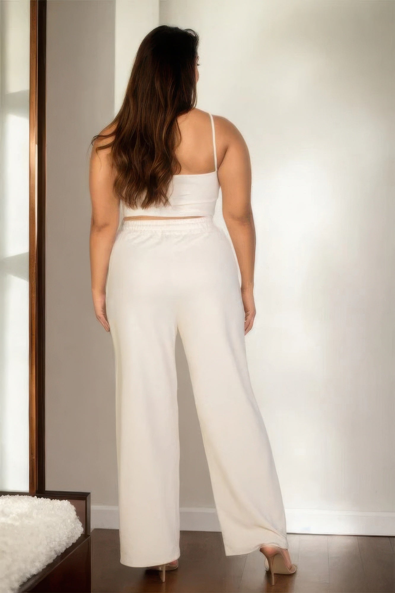 Plus Bustier Crop Cami Top & Slant Pocket Straight Pants-Product Type | Naughty Smile Fashion