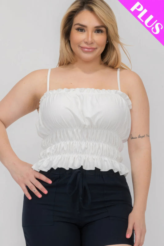 New Arrival – Plus Size Tiered Shirred Body Crop Top – New Arrival Now Live