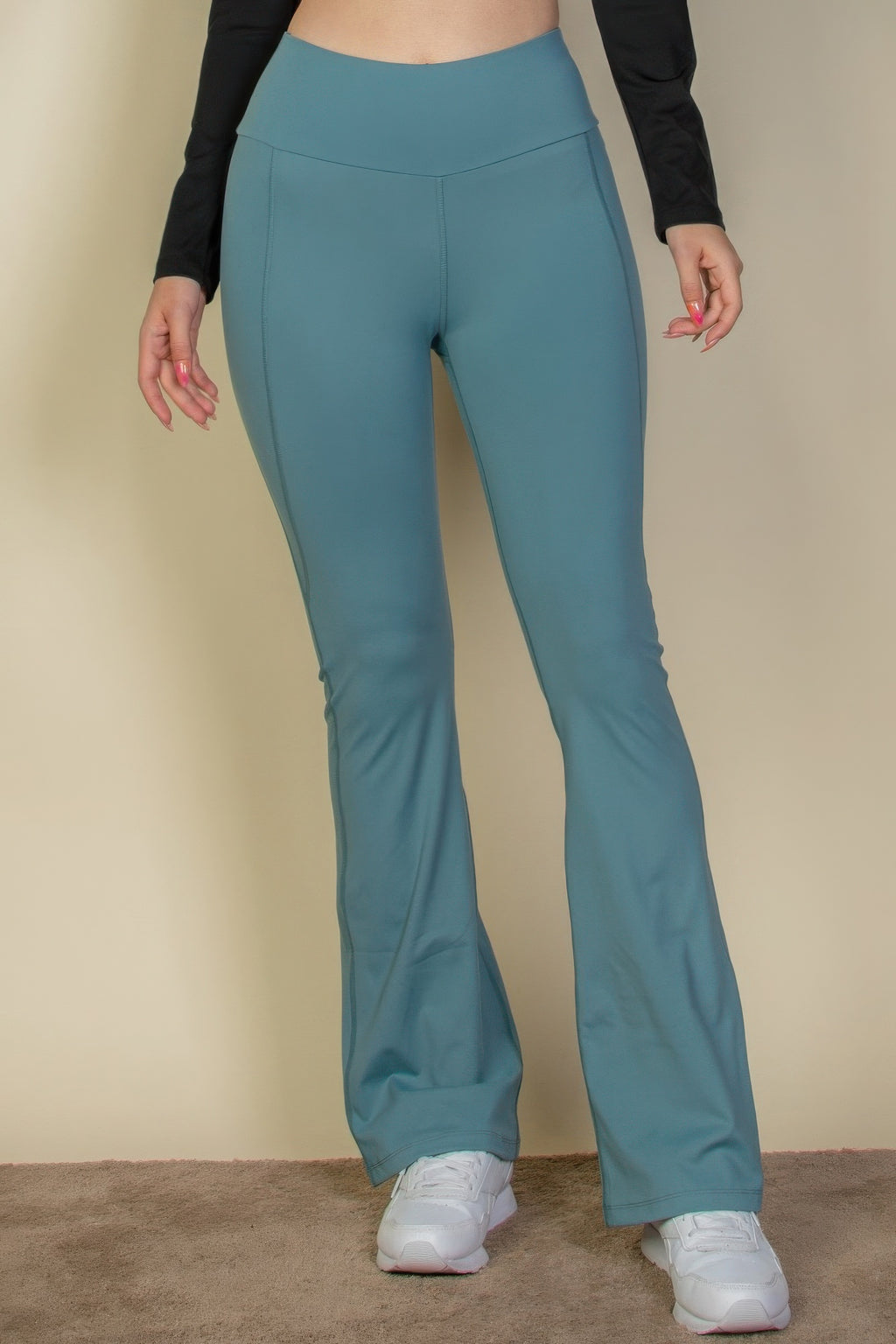 Wide waistband flare leg pants-Product Type | Naughty Smile Fashion