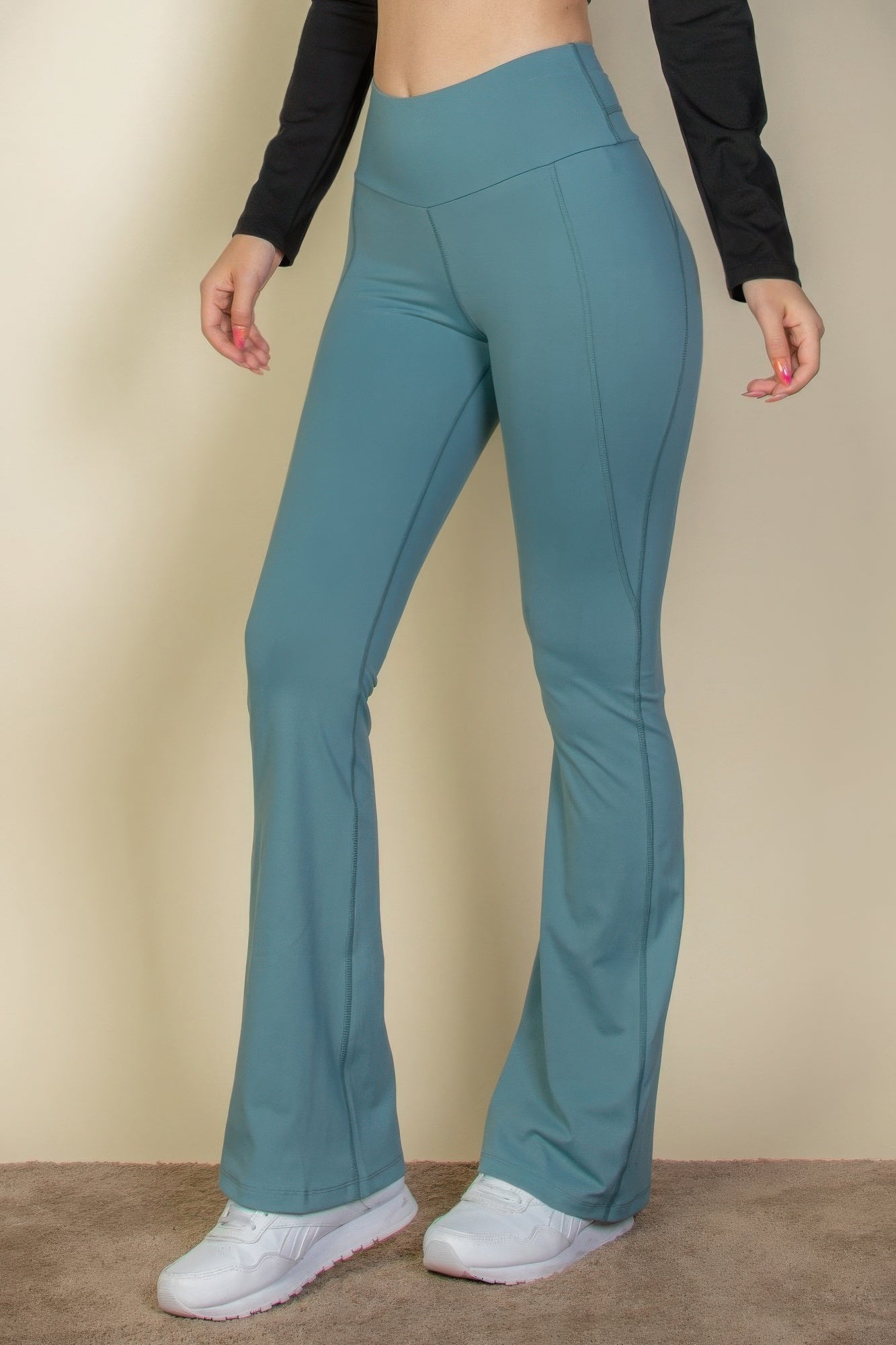 Wide waistband flare leg pants-Product Type | Naughty Smile Fashion