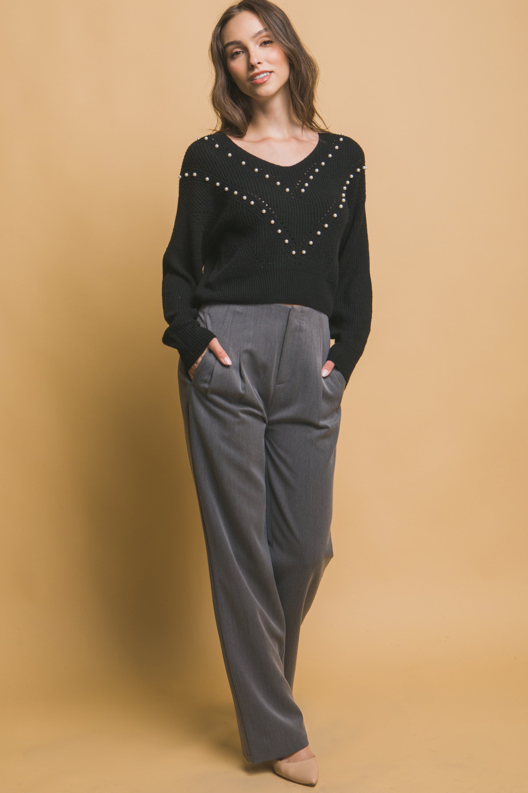 Pearl details sweater-Product Type | Naughty Smile Fashion