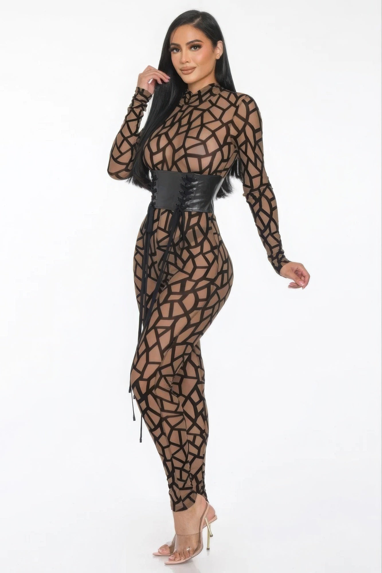 Geometric Printed Jersey Jumpsuit-Product Type | Naughty Smile Fashion