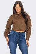 Bling Denim Button Down Shirt-Product Type | Naughty Smile Fashion