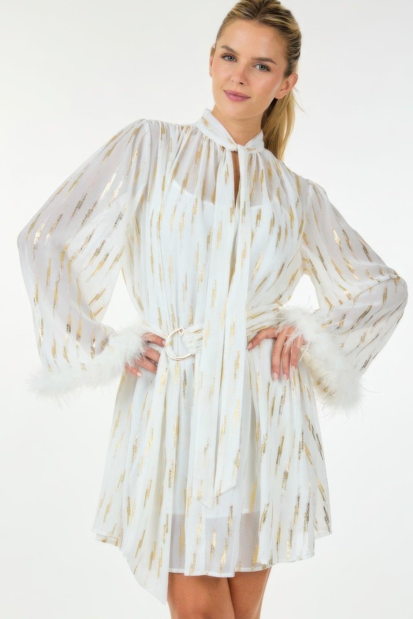 Metallic Print Short Dress-Product Type | Naughty Smile Fashion