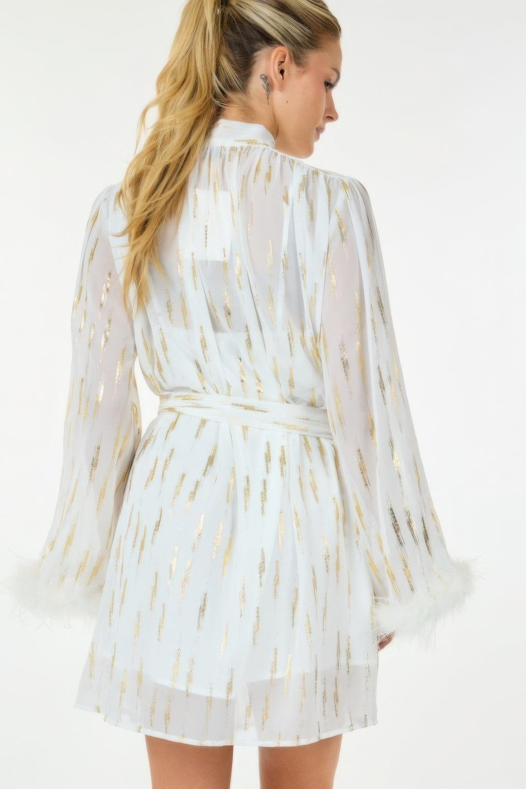 Metallic Print Short Dress-Product Type | Naughty Smile Fashion