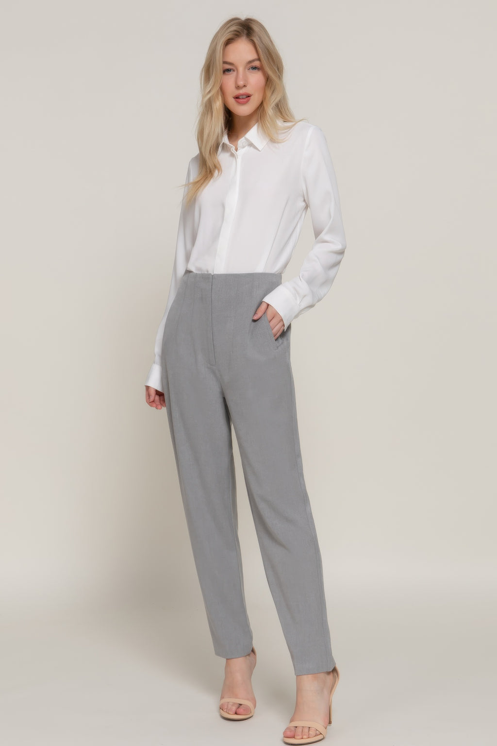 High Waist Pintuck Detail Long Pants-Product Type | Naughty Smile Fashion