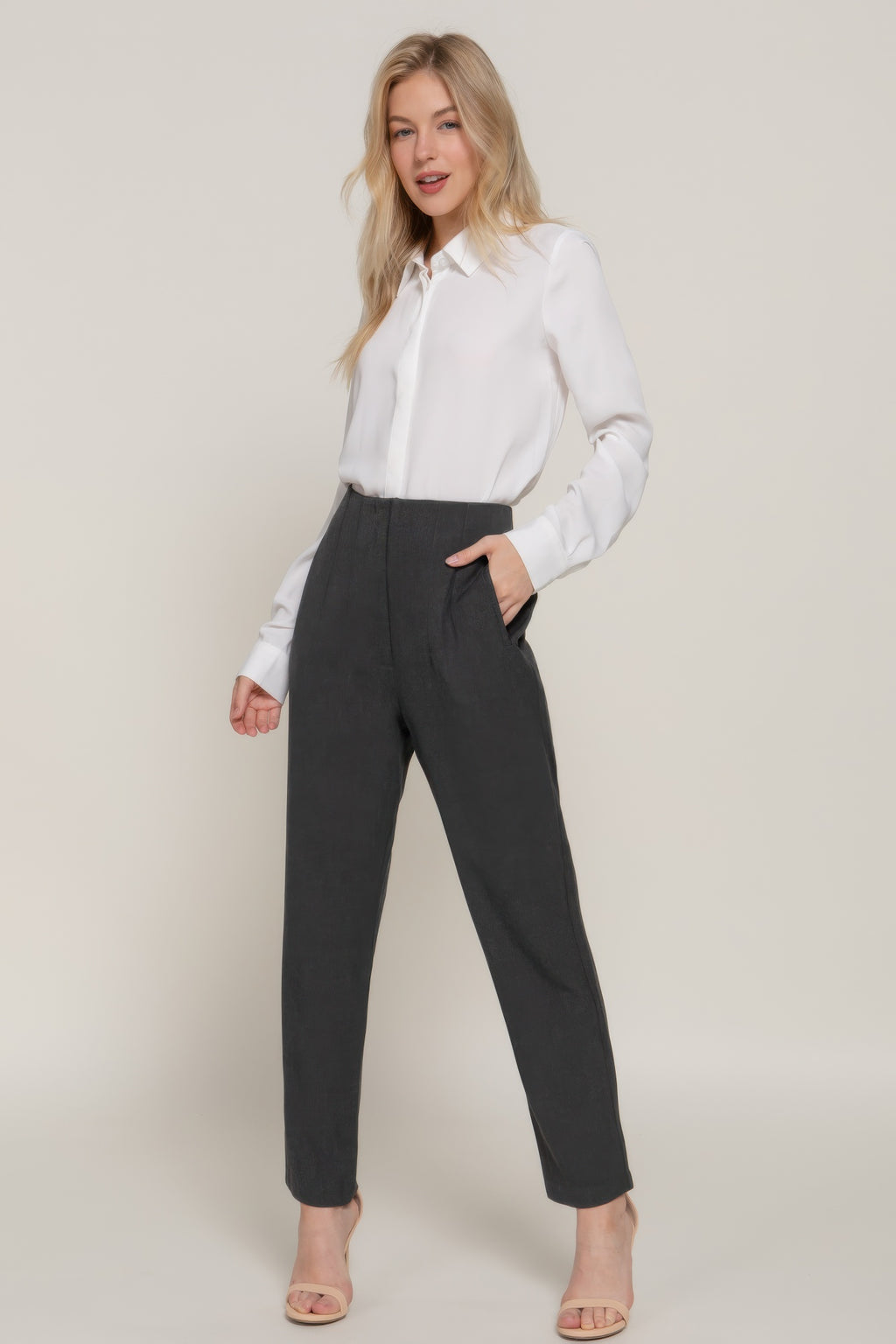 High Waist Pintuck Detail Long Pants-Product Type | Naughty Smile Fashion