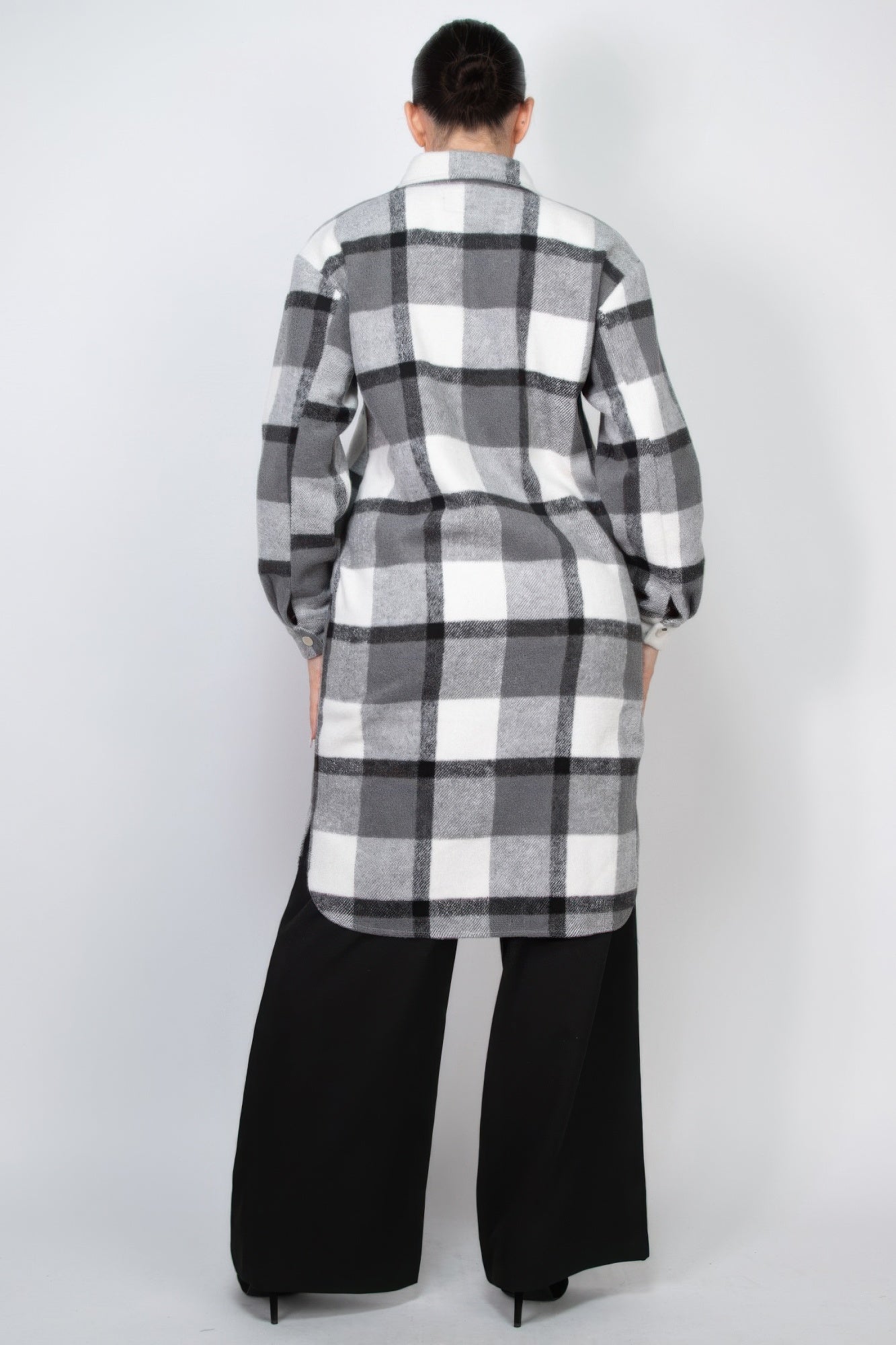 Plaid Buttoned Shacket Coat-Product Type | Naughty Smile Fashion
