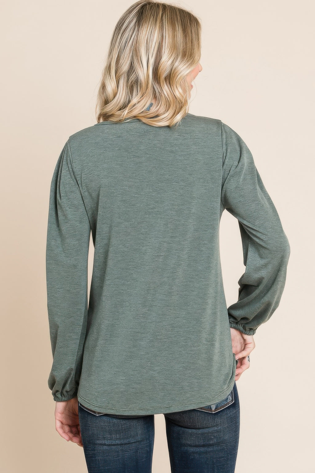 Solid Tr Spandex Long Sleeve Top-Product Type | Naughty Smile Fashion
