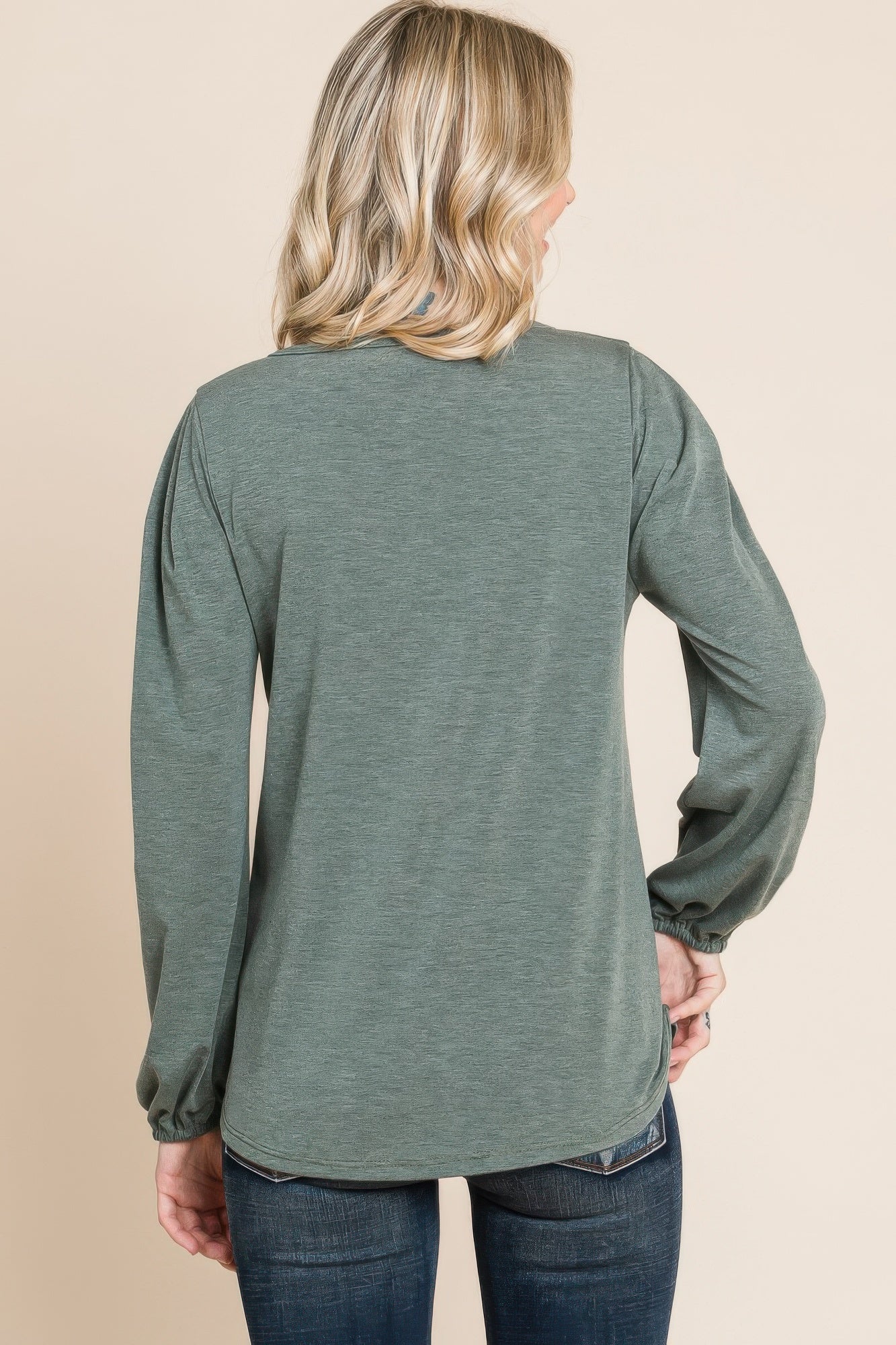 Solid Tr Spandex Long Sleeve Top-Product Type | Naughty Smile Fashion