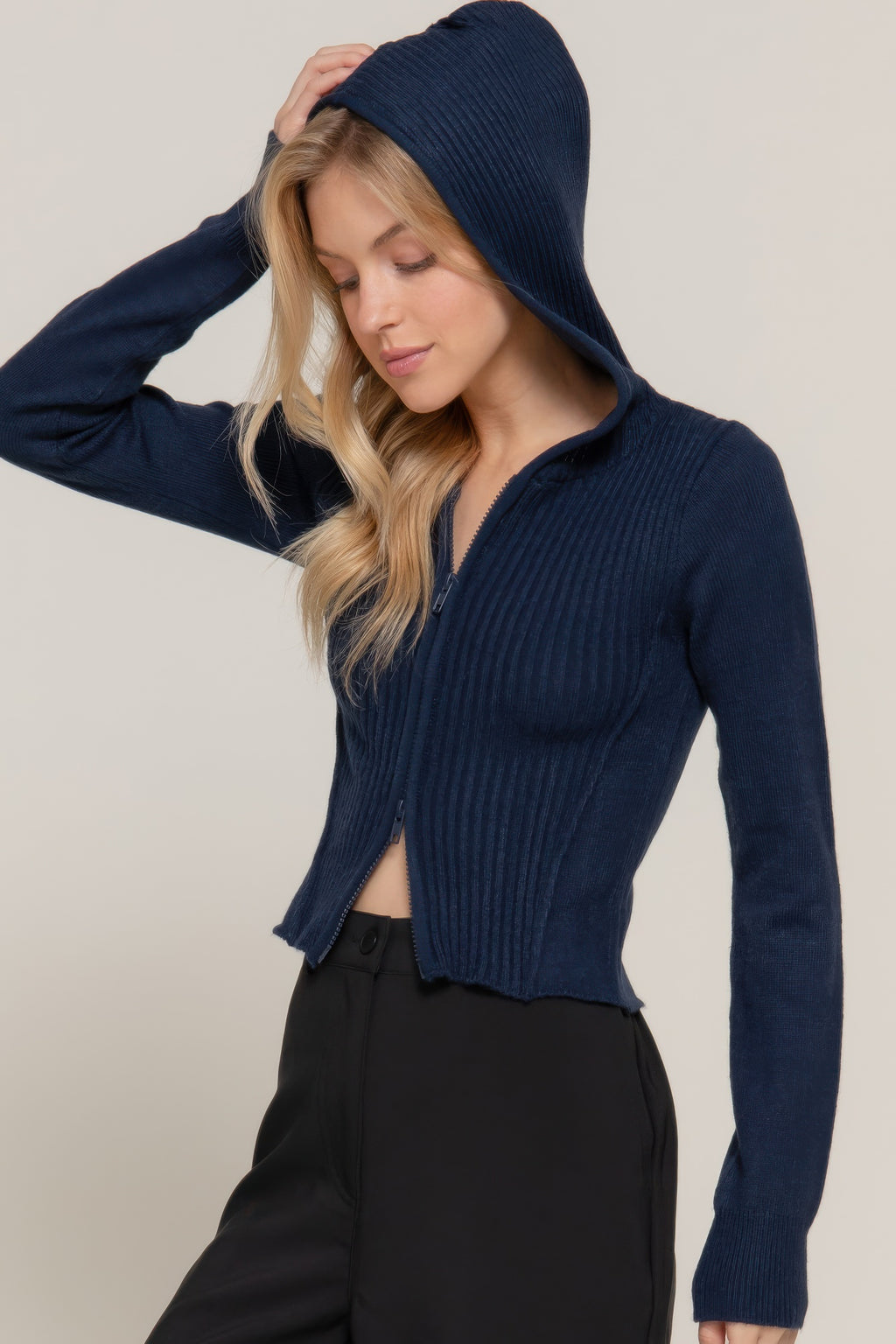 2-way zip closure sweater hoodie cardigan-Product Type | Naughty Smile Fashion
