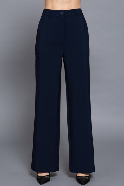 Back elastic straight woven long pants-Product Type | Naughty Smile Fashion