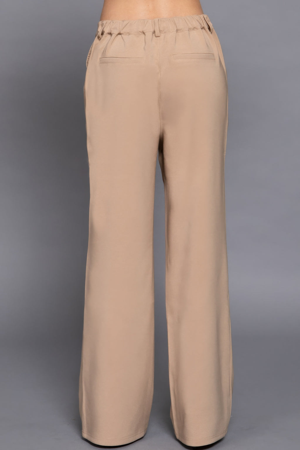 Back elastic straight woven long pants-Product Type | Naughty Smile Fashion