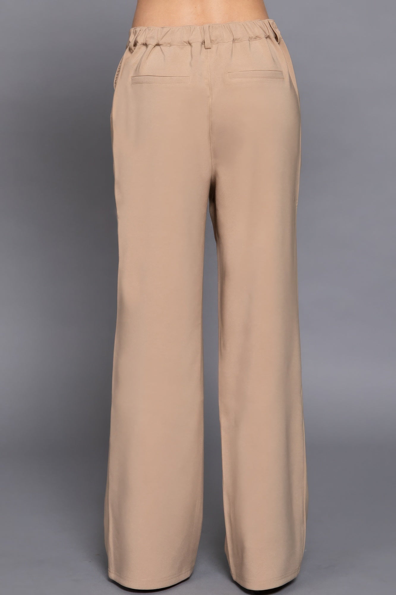 Back elastic straight woven long pants-Product Type | Naughty Smile Fashion