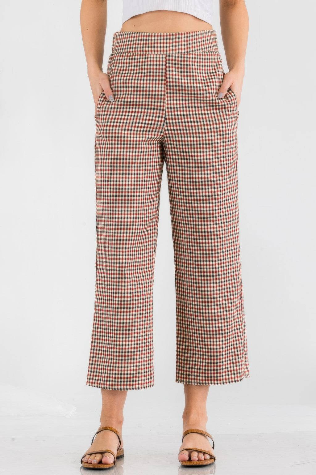 Gingham High Waist Pants-Product Type | Naughty Smile Fashion