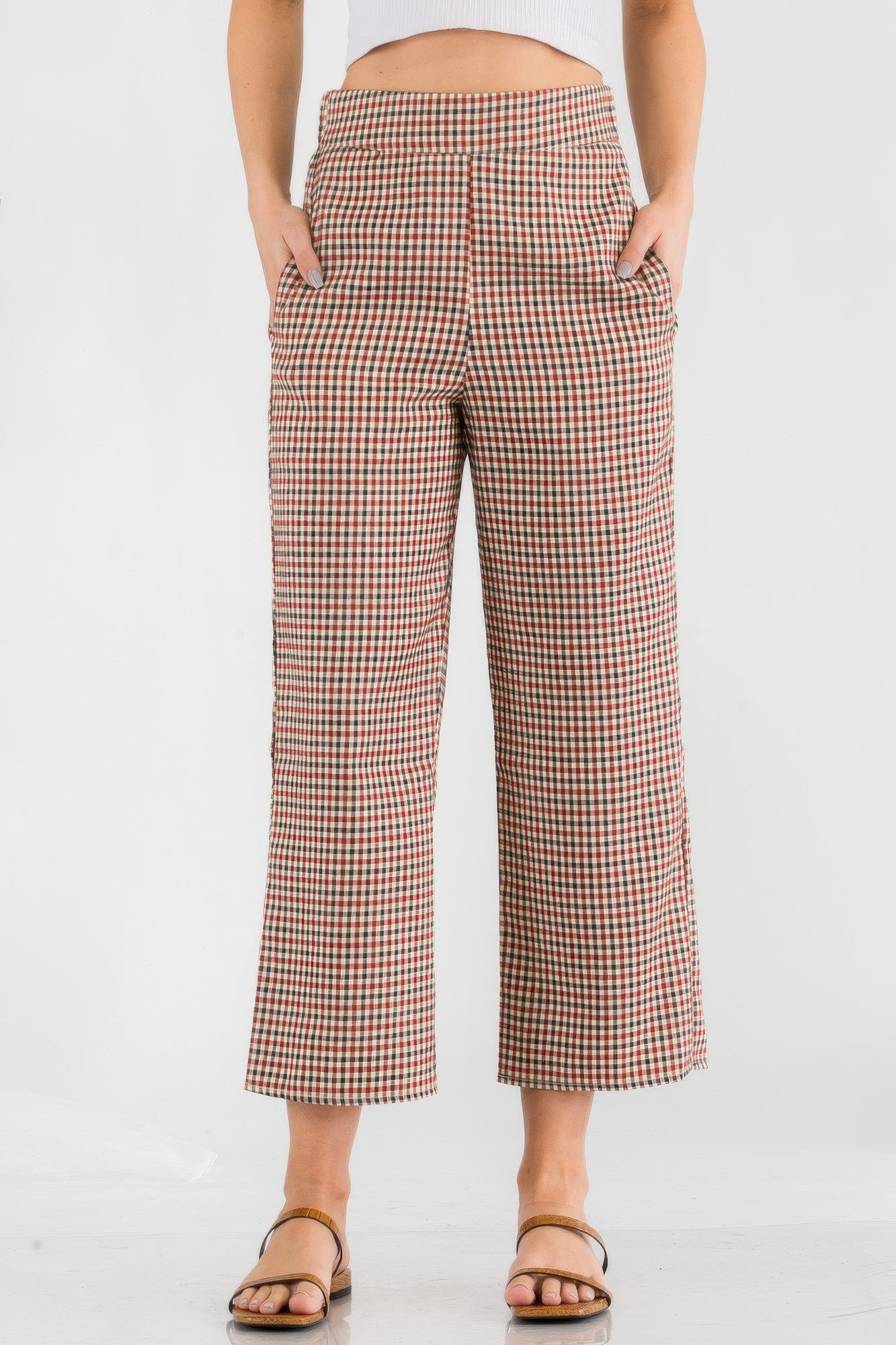 Gingham High Waist Pants-Product Type | Naughty Smile Fashion