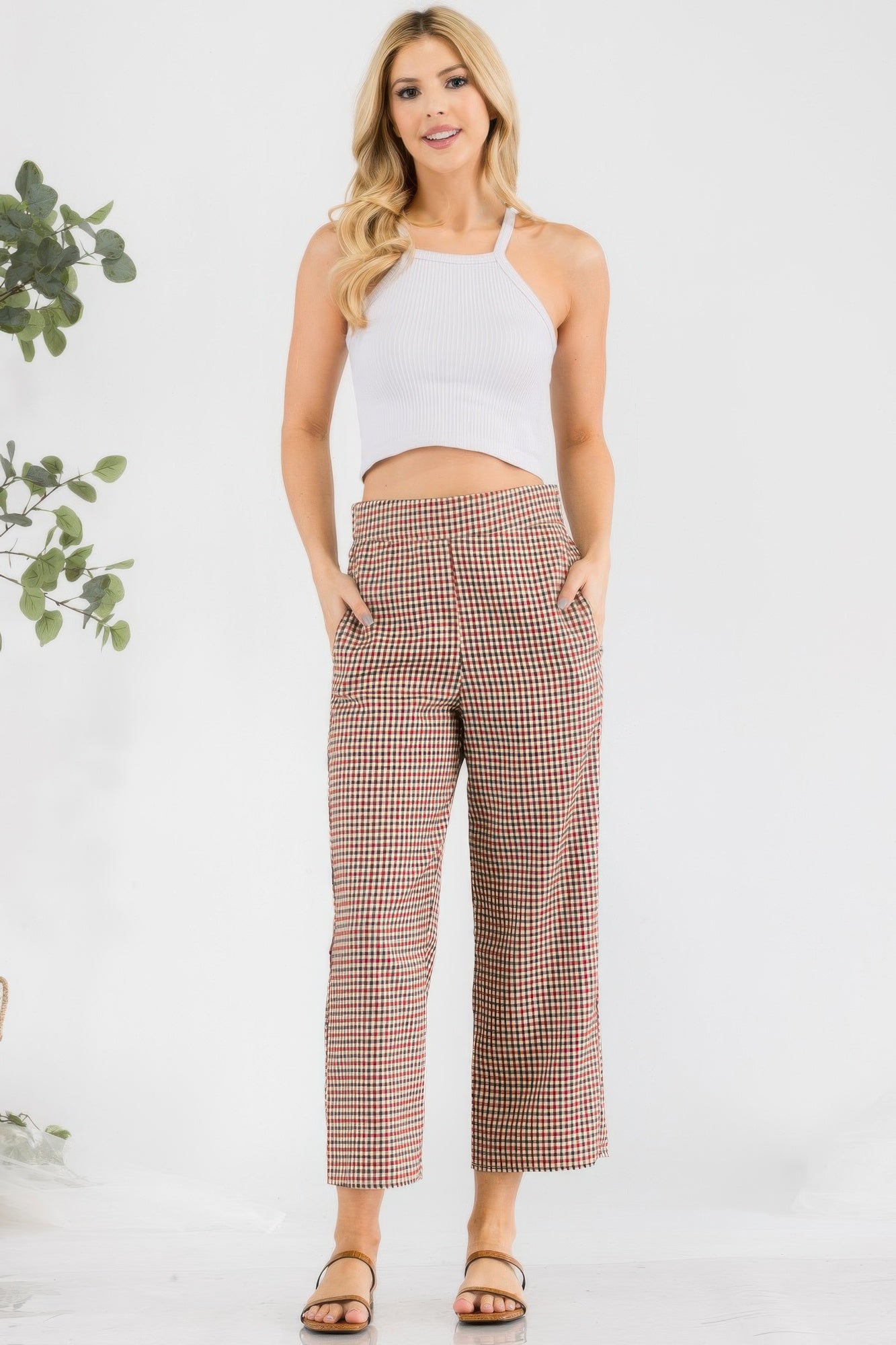 Gingham High Waist Pants-Product Type | Naughty Smile Fashion