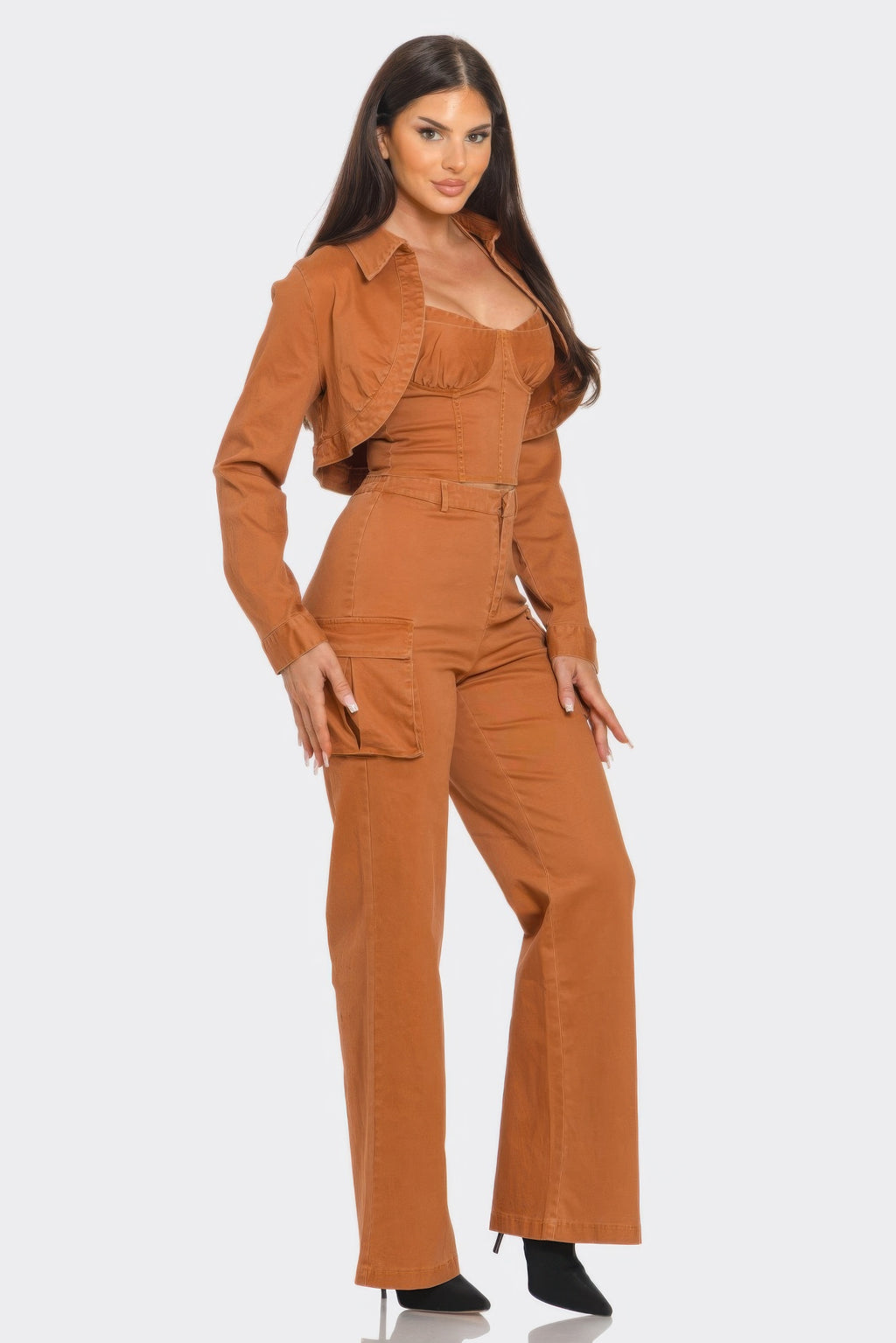 Crop Jacket 3pcs Set-Product Type | Naughty Smile Fashion