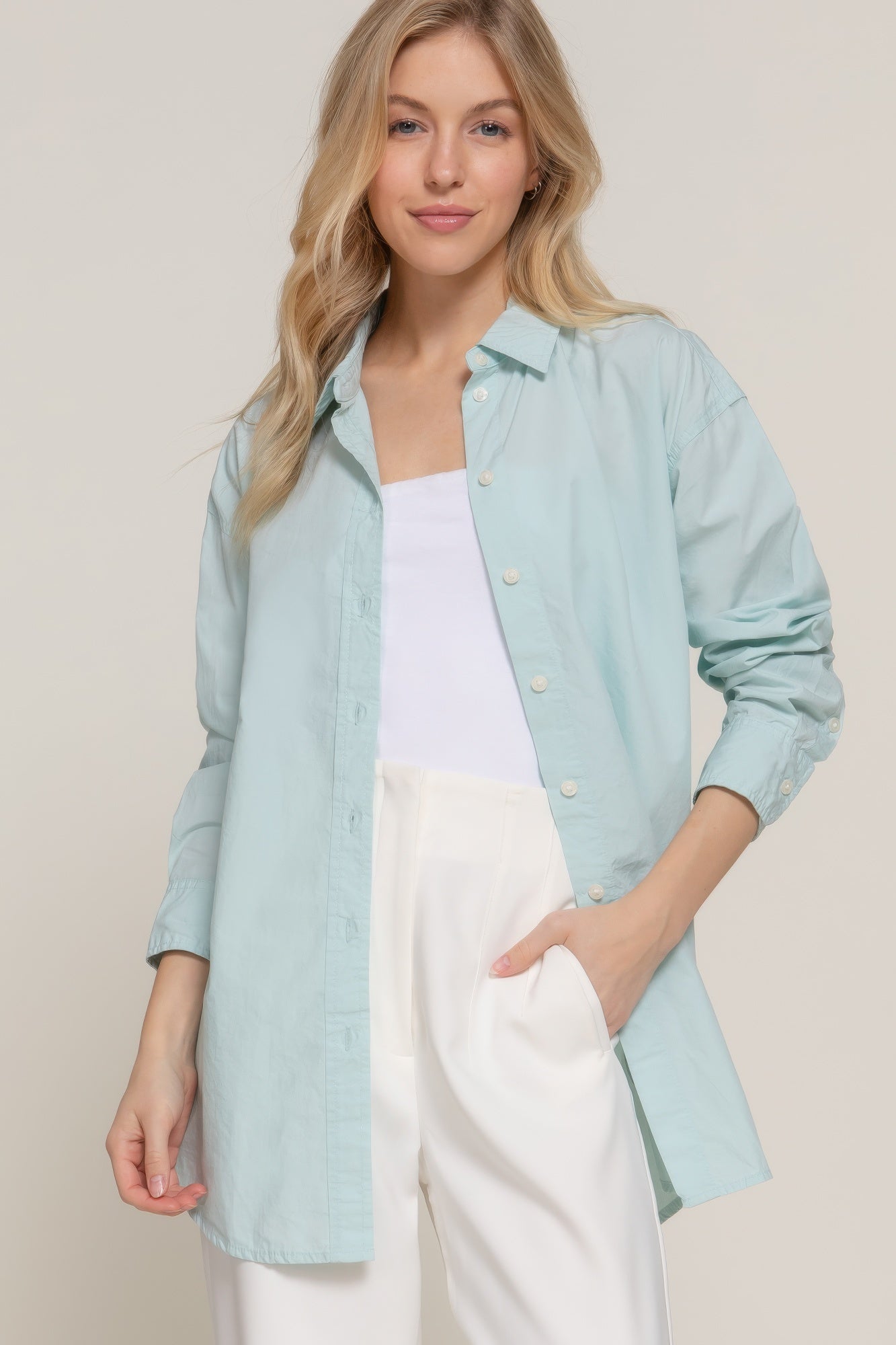 Long Sleeve Loose Fit Shirt-Product Type | Naughty Smile Fashion