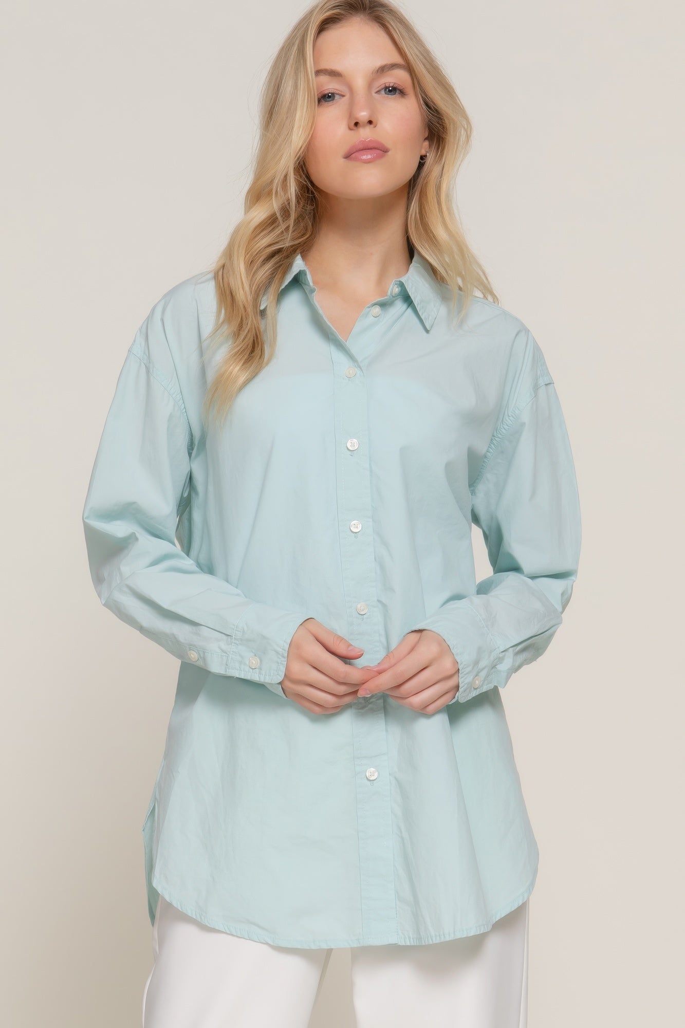 Long Sleeve Loose Fit Shirt-Product Type | Naughty Smile Fashion