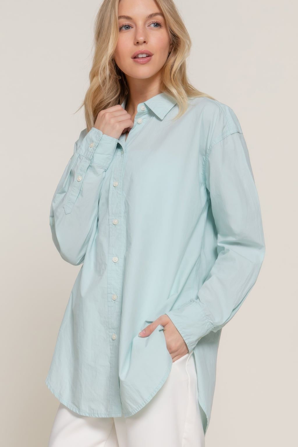 Long Sleeve Loose Fit Shirt-Product Type | Naughty Smile Fashion