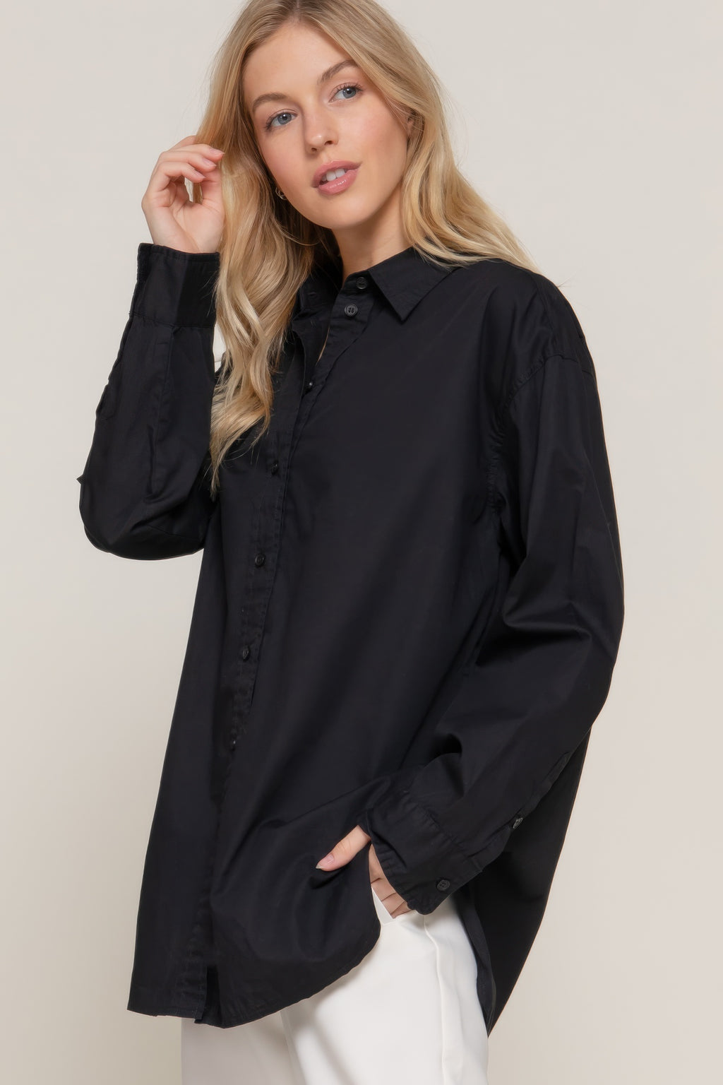 Long Sleeve Loose Fit Shirt-Product Type | Naughty Smile Fashion