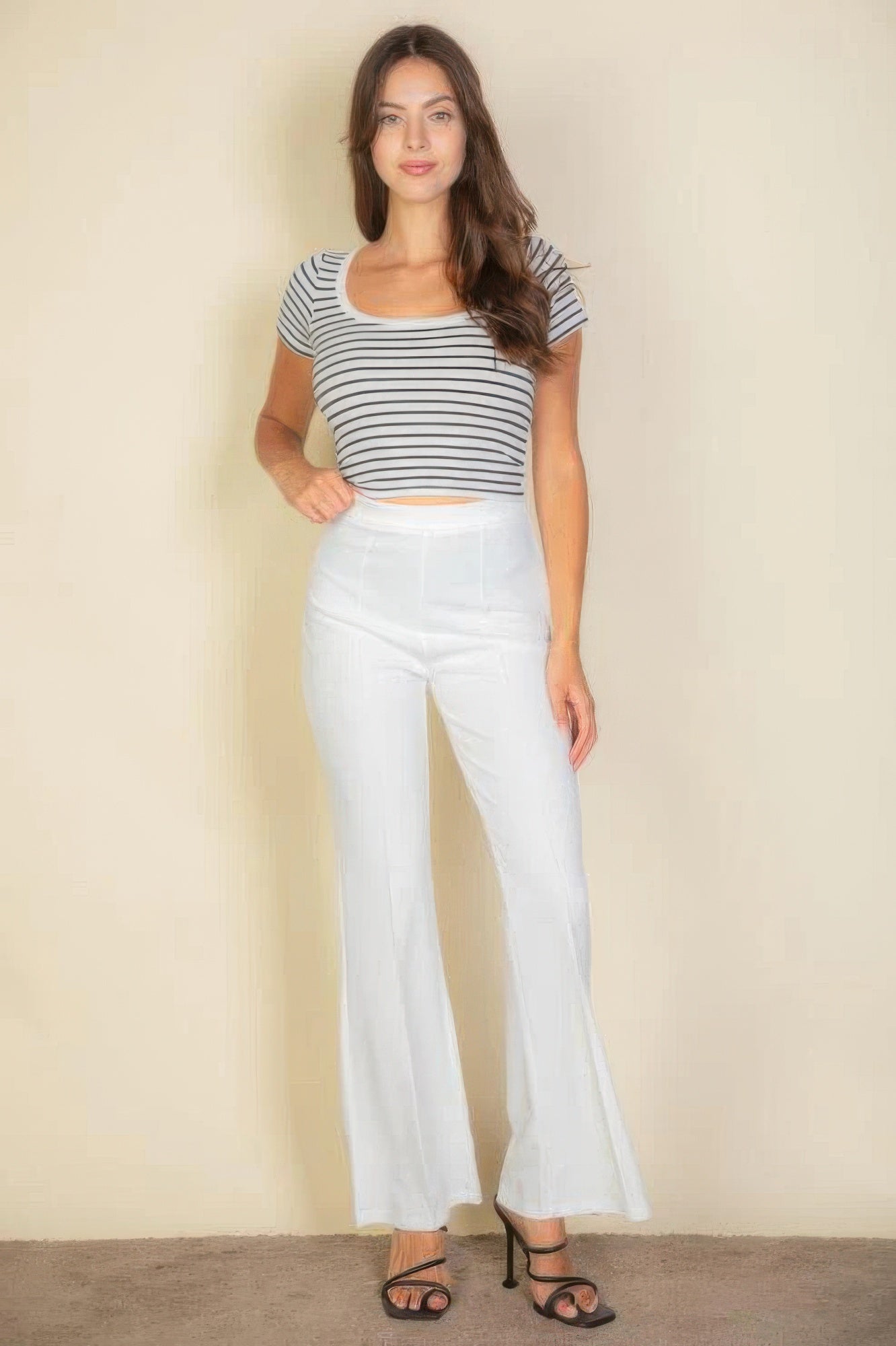 High Waist Stretch Crepe Flare Pants-Product Type | Naughty Smile Fashion