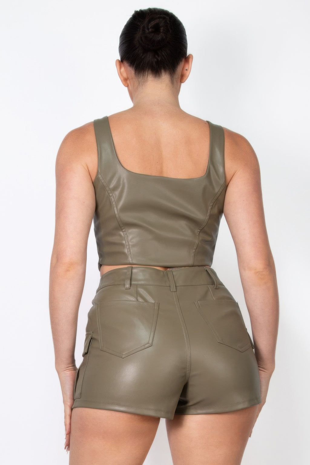 Faux Leather Square Zippered Crop Top-Product Type | Naughty Smile Fashion
