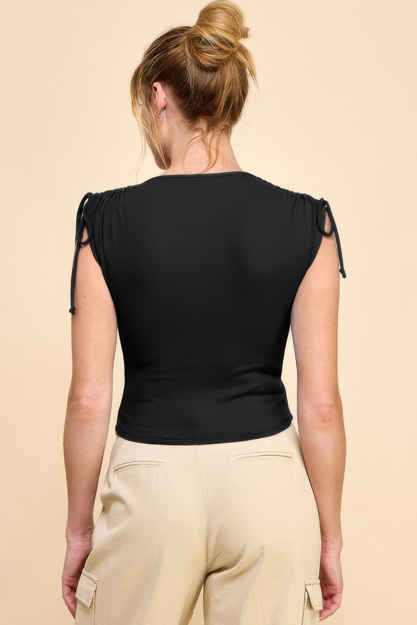 Ruching Shoulder Ribbed Top-Product Type | Naughty Smile Fashion
