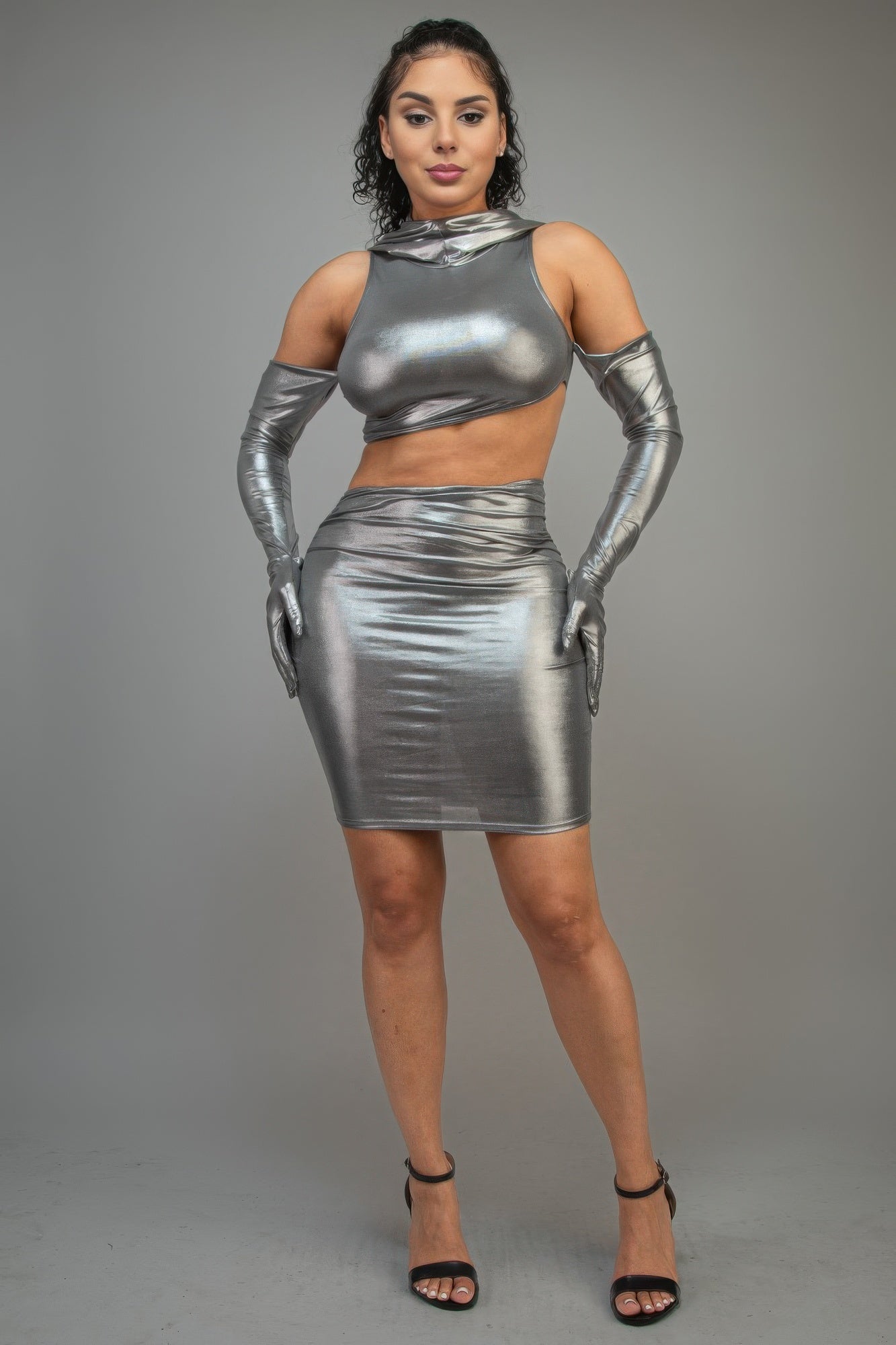 Short Dress With Gloves & Hoodie-Product Type | Naughty Smile Fashion