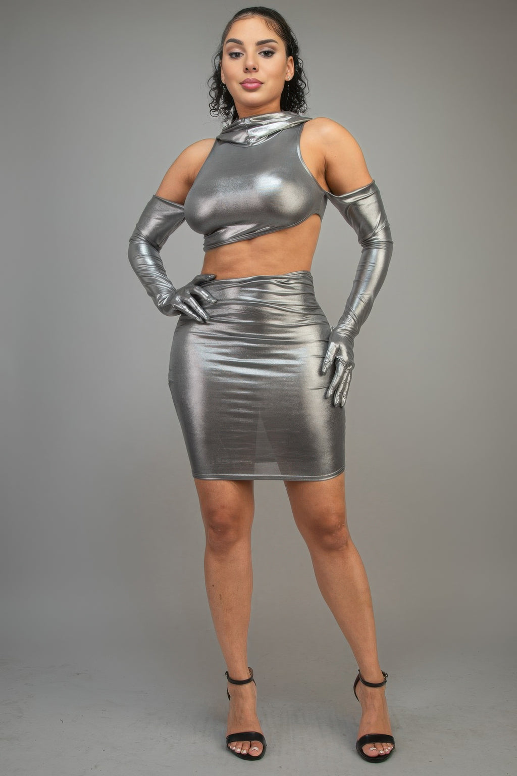 Short Dress With Gloves & Hoodie-Product Type | Naughty Smile Fashion