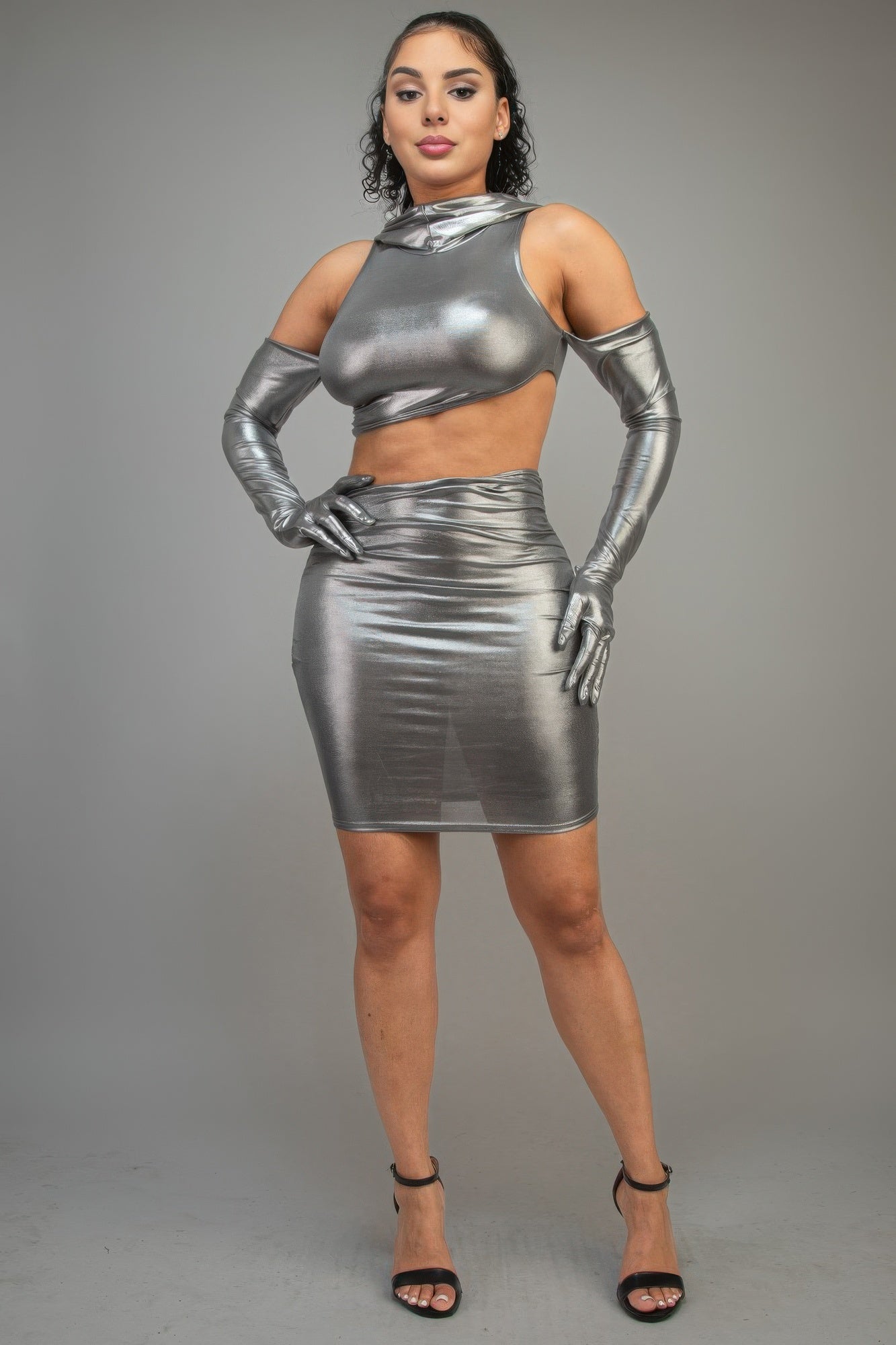 Short Dress With Gloves & Hoodie-Product Type | Naughty Smile Fashion