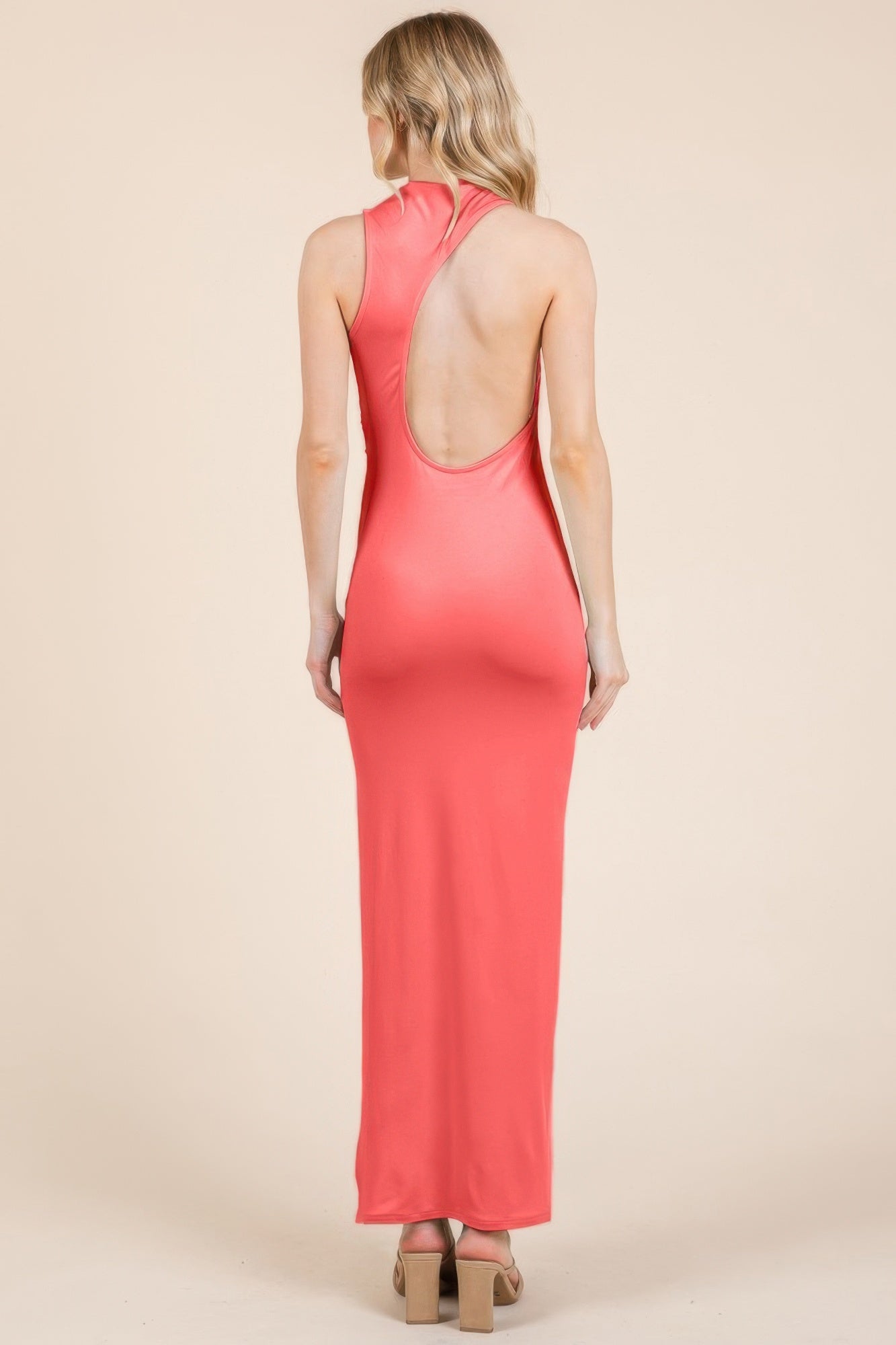 Back Cut Out Side Shirring Side Slit Maxi Dress-Product Type | Naughty Smile Fashion
