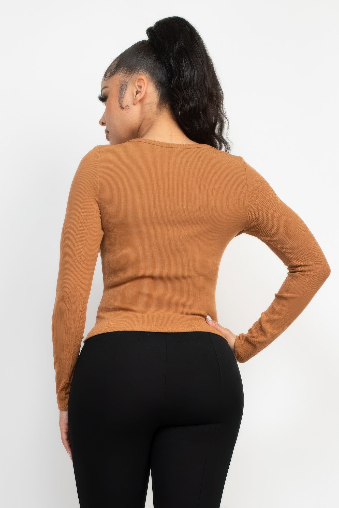 Solid V-collared Neck Top-Product Type | Naughty Smile Fashion